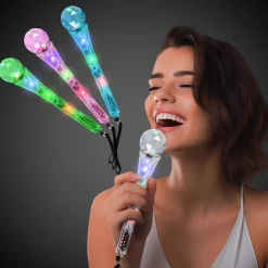 Best Windy City Novelties LED Assorted Clear Microphones Assorted Colors