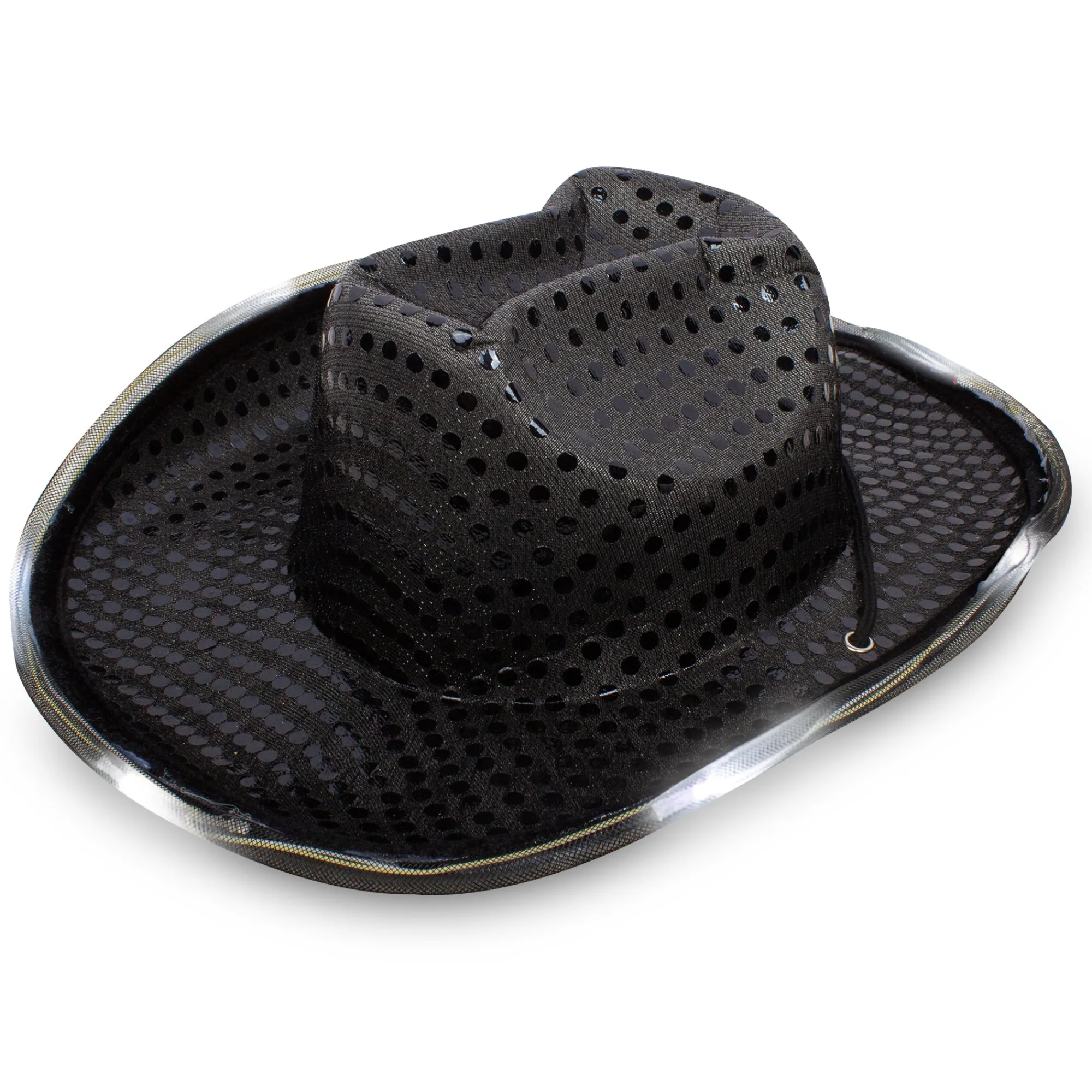 Best Windy City Novelties LED Sequin Cowboy Hat Black
