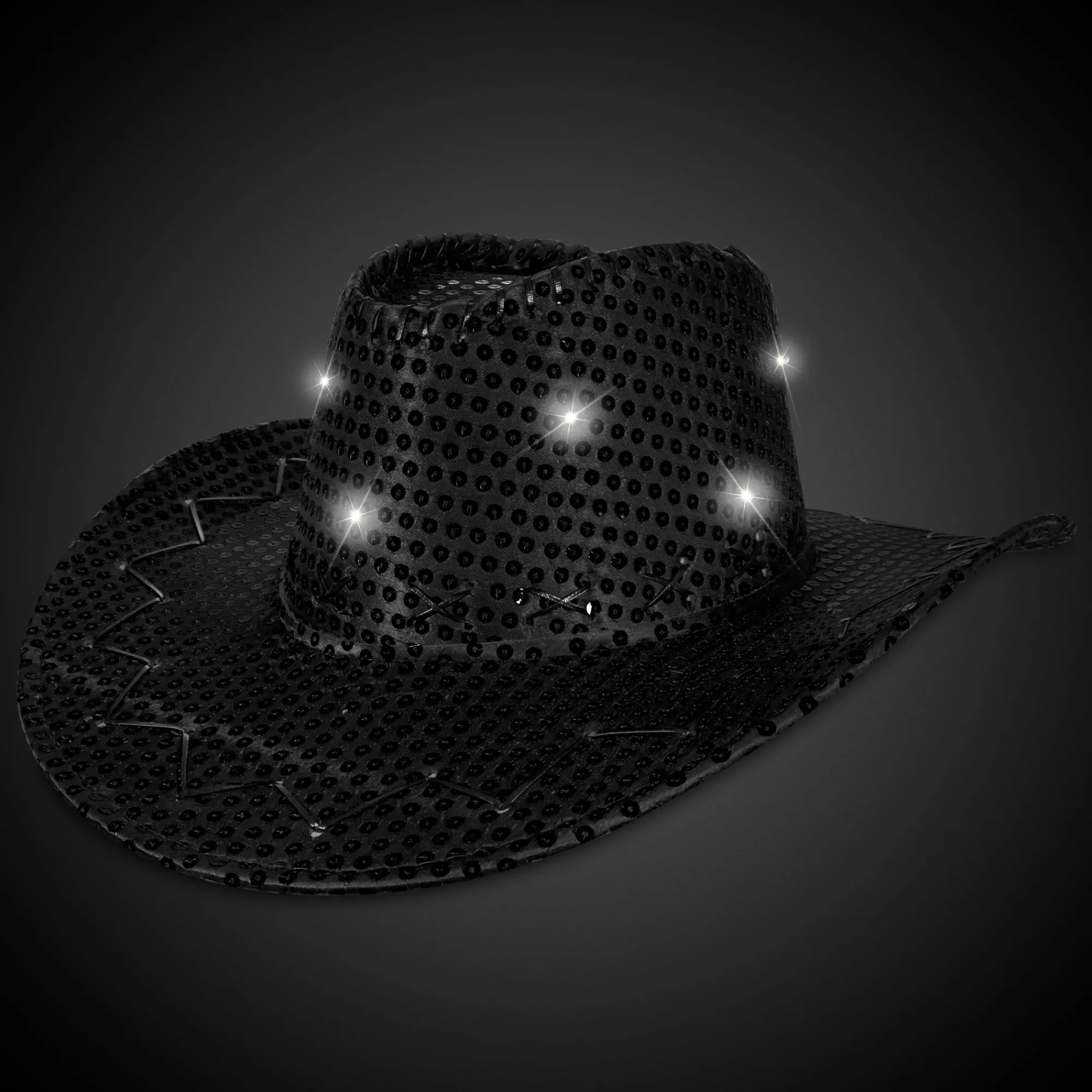 Best Windy City Novelties LED Sequin Cowboy Hat Black