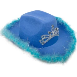 Best Windy City Novelties LED Blue Cowboy Hat with Tiara