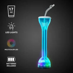 Discount Windy City Novelties LED Flashing 17 oz. Yard Glass Blue