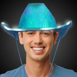 Windy City Novelties LED Blue Iridescent Cowboy Hat