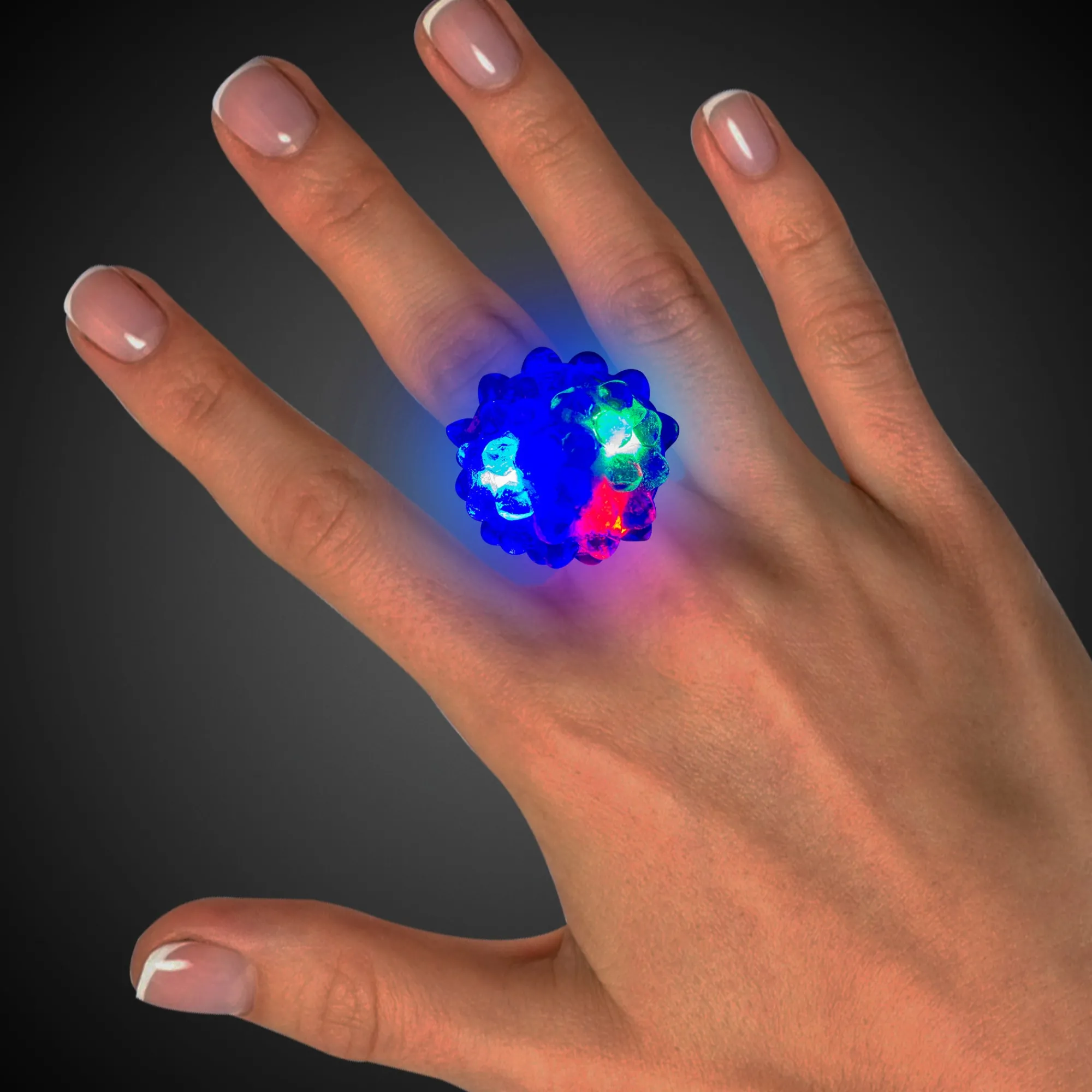 Hot Windy City Novelties LED Jelly Bumpy Rings Blue
