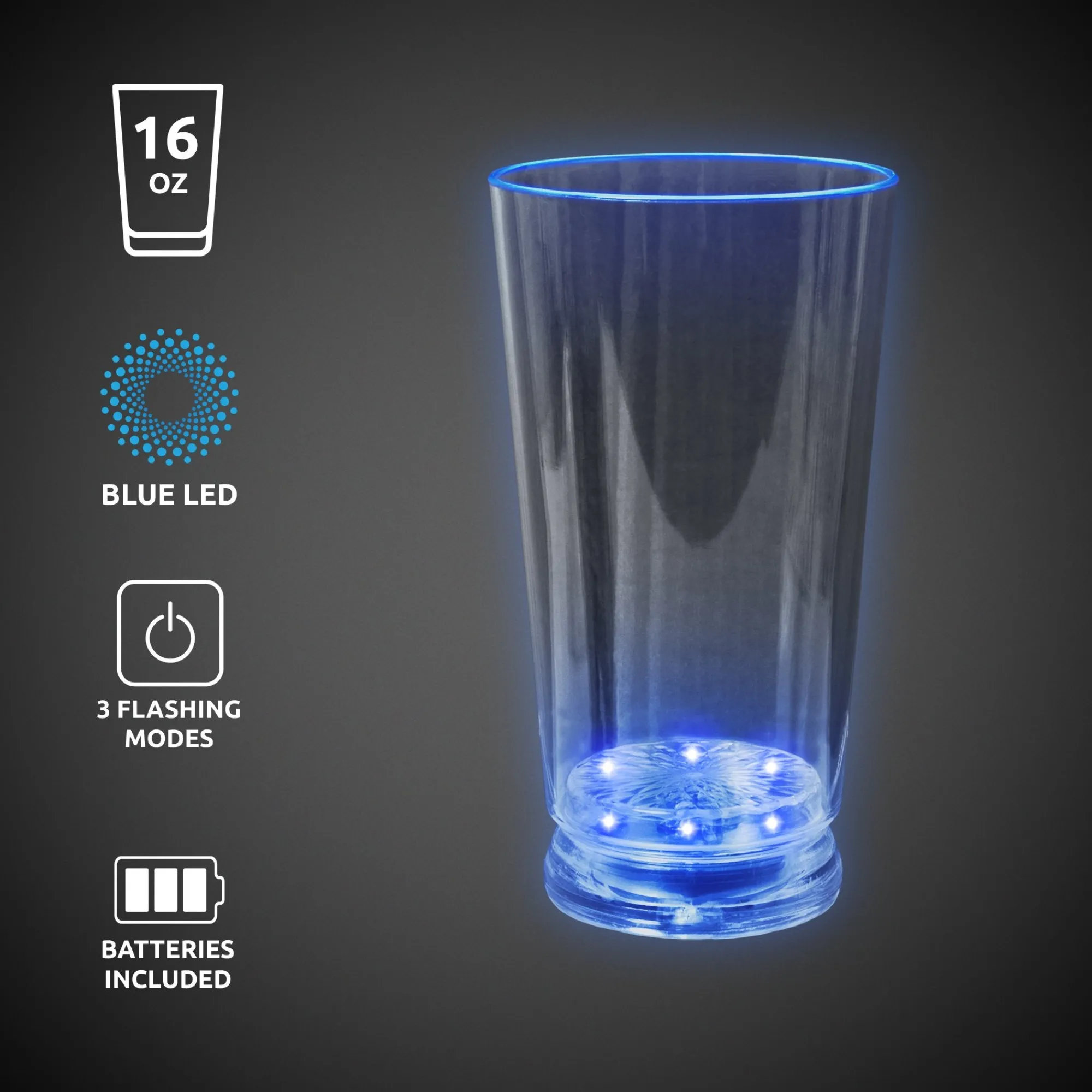 Hot Windy City Novelties LED 16 oz. Pint Glass Blue