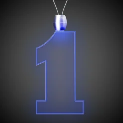 Clearance Windy City Novelties LED Blue #1 Pendant Necklace