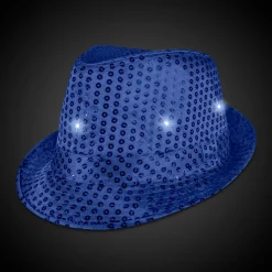 Online Windy City Novelties LED Sequin Fedora Hat Blue