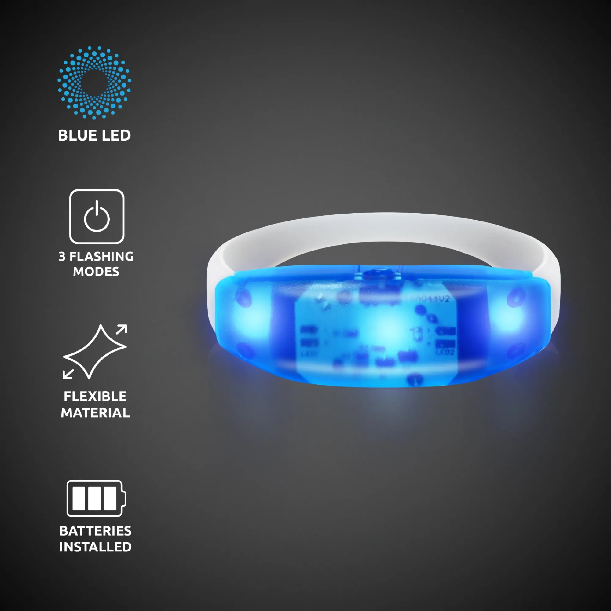New Windy City Novelties LED Stretchy Bangle Bracelet Blue