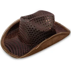 New Windy City Novelties LED Sequin Cowboy Hat Brown
