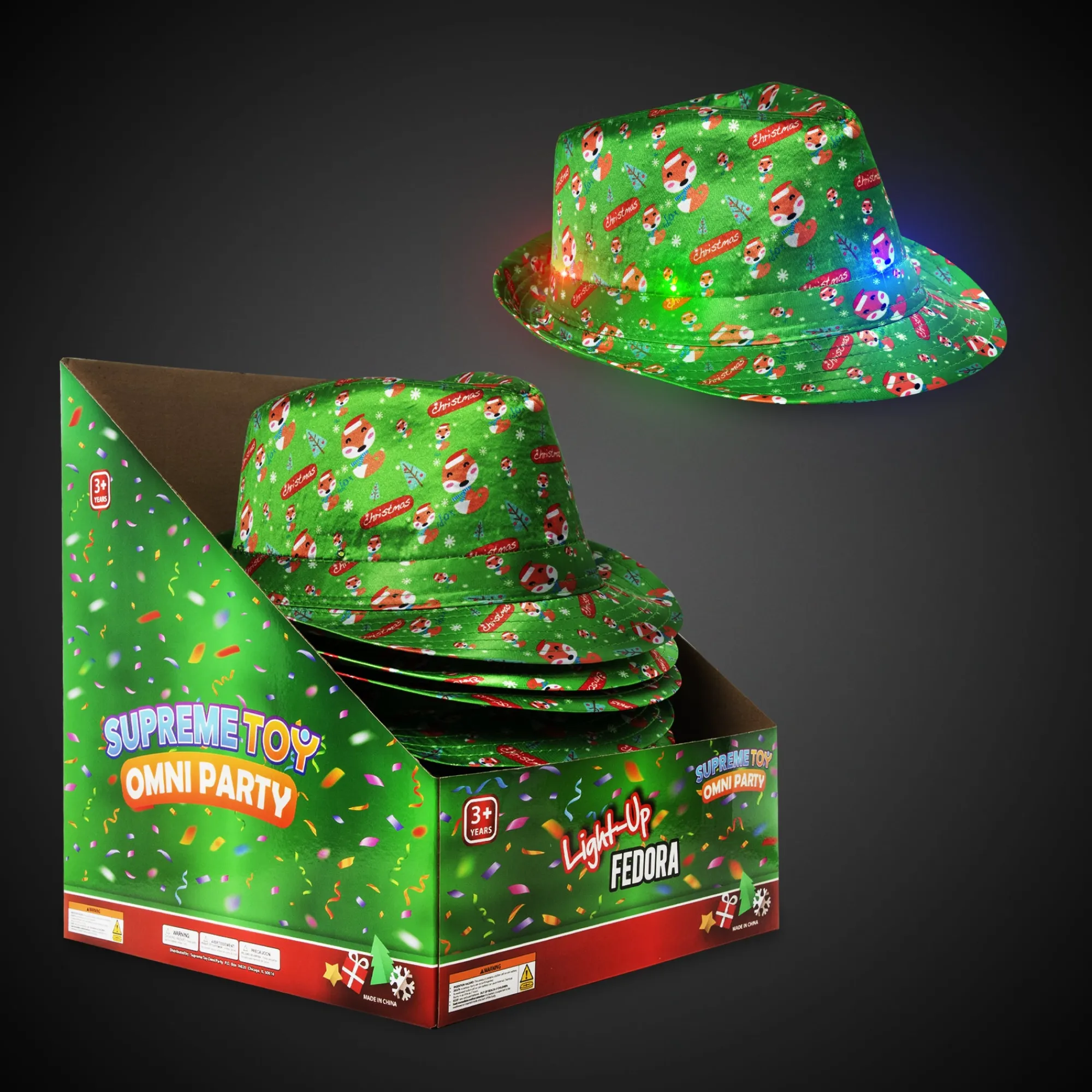 Outlet Windy City Novelties LED Christmas Fedora Hats Retail Display