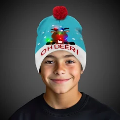 Outlet Windy City Novelties LED Christmas Knit Beanies Retail Hanging Display