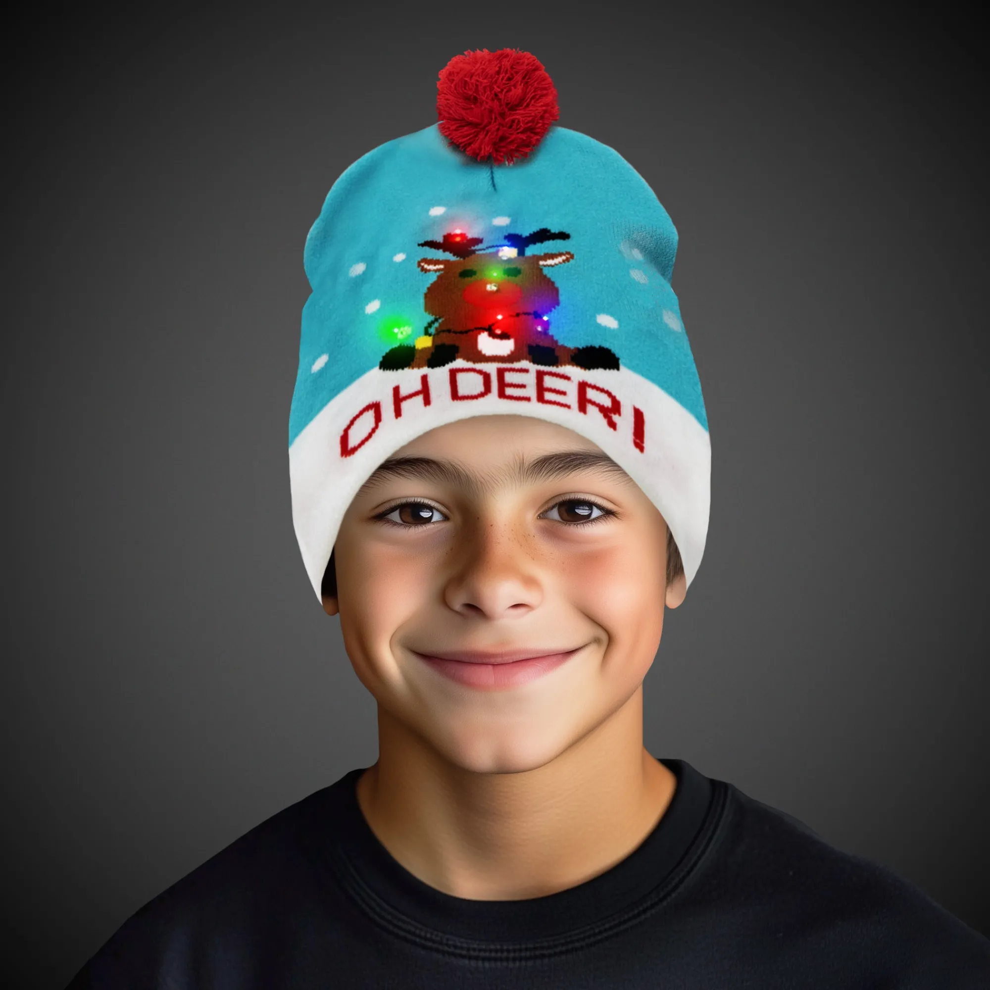 Outlet Windy City Novelties LED Christmas Knit Beanies Retail Hanging Display