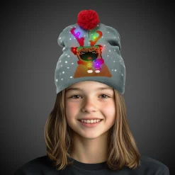 Outlet Windy City Novelties LED Christmas Knit Beanies Retail Hanging Display