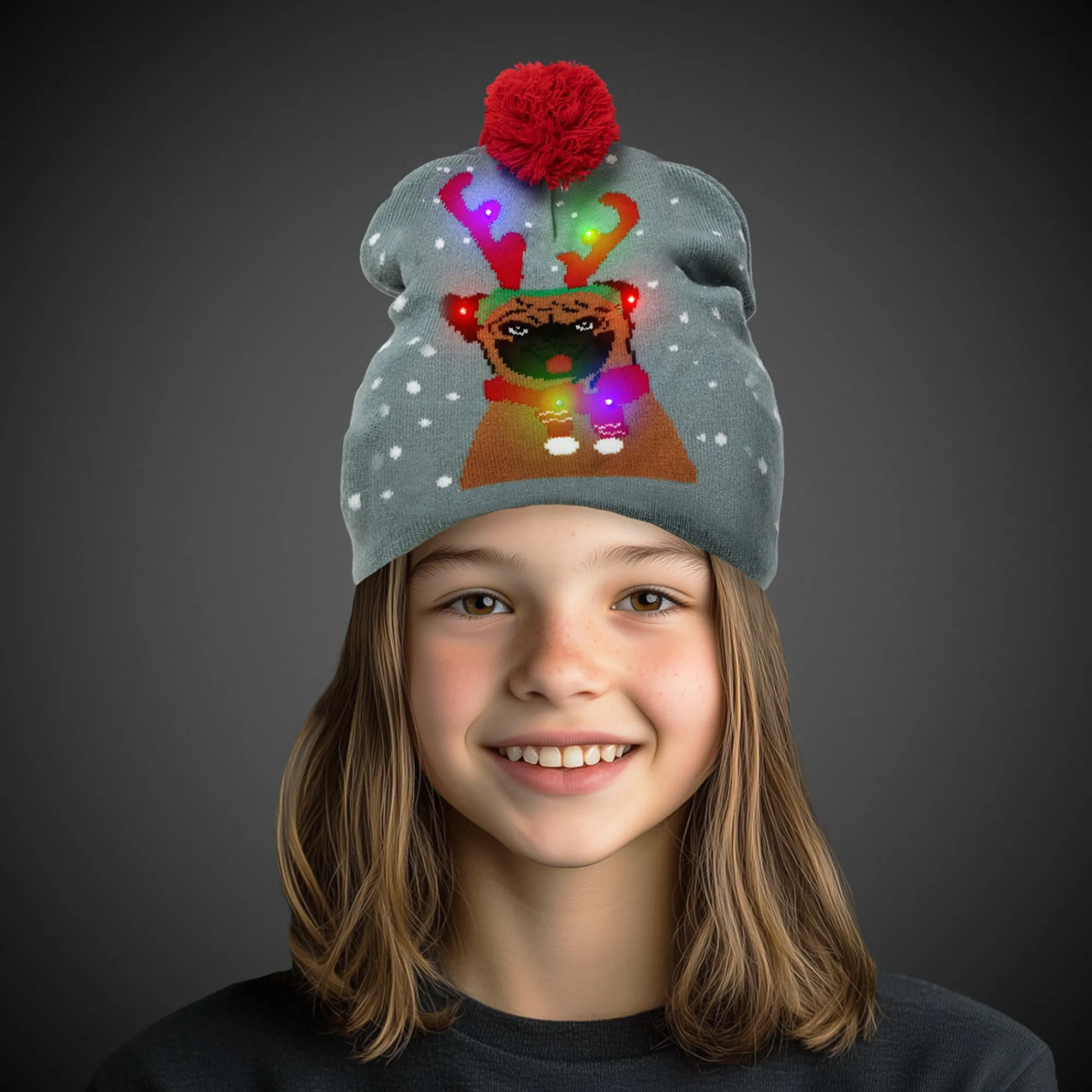 Outlet Windy City Novelties LED Christmas Knit Beanies Retail Hanging Display