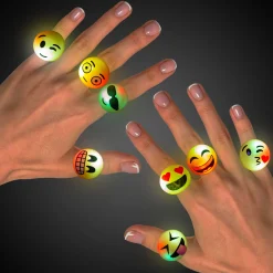 New Windy City Novelties LED Emojicon Jelly Rings