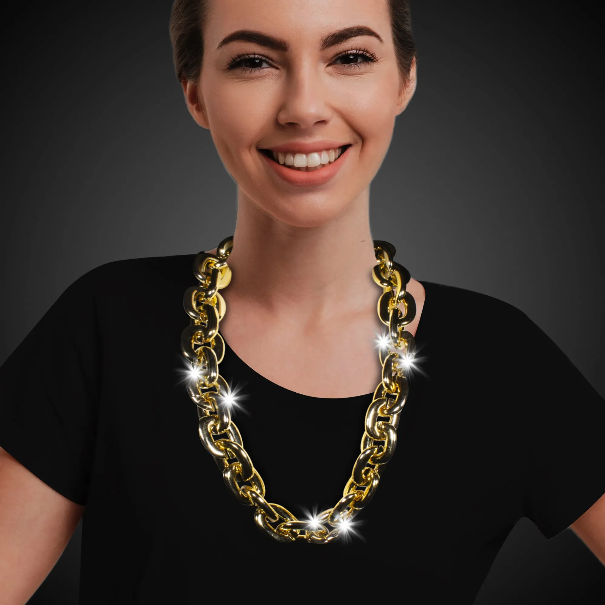 Outlet Windy City Novelties LED Chain Link Necklace Gold