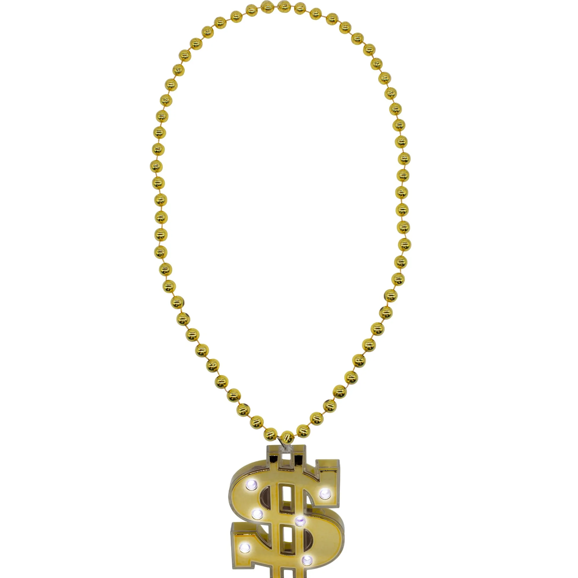 New Windy City Novelties LED Gold Dollar Sign Necklace
