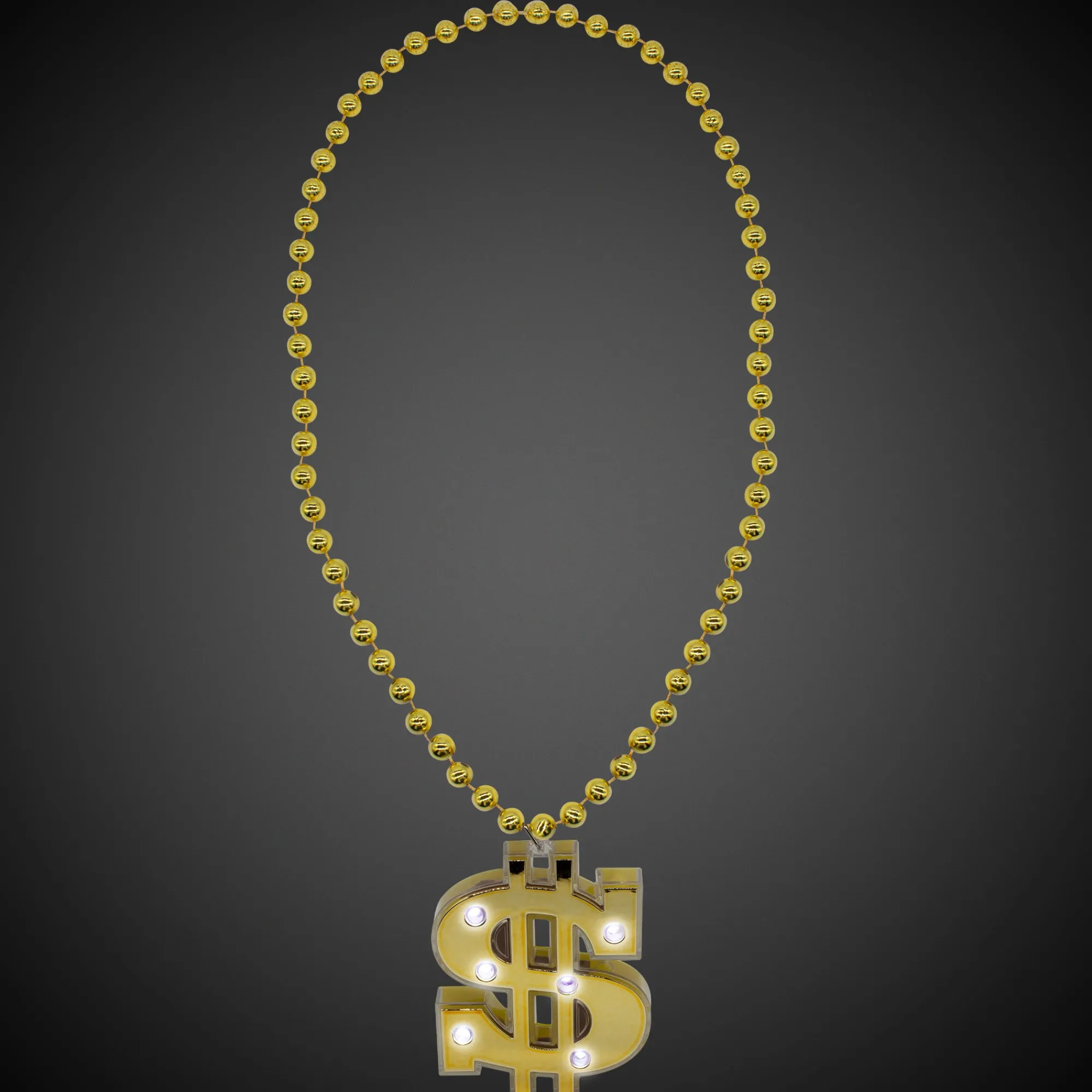 New Windy City Novelties LED Gold Dollar Sign Necklace
