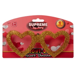 Clearance Windy City Novelties LED Heart Glitter Glasses Gold