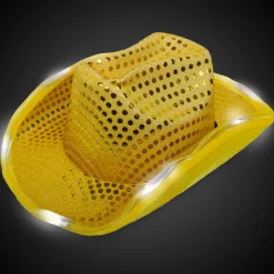 Sale Windy City Novelties LED Sequin Cowboy Hat Gold