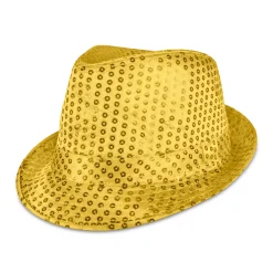 Clearance Windy City Novelties LED Sequin Fedora Hat Gold