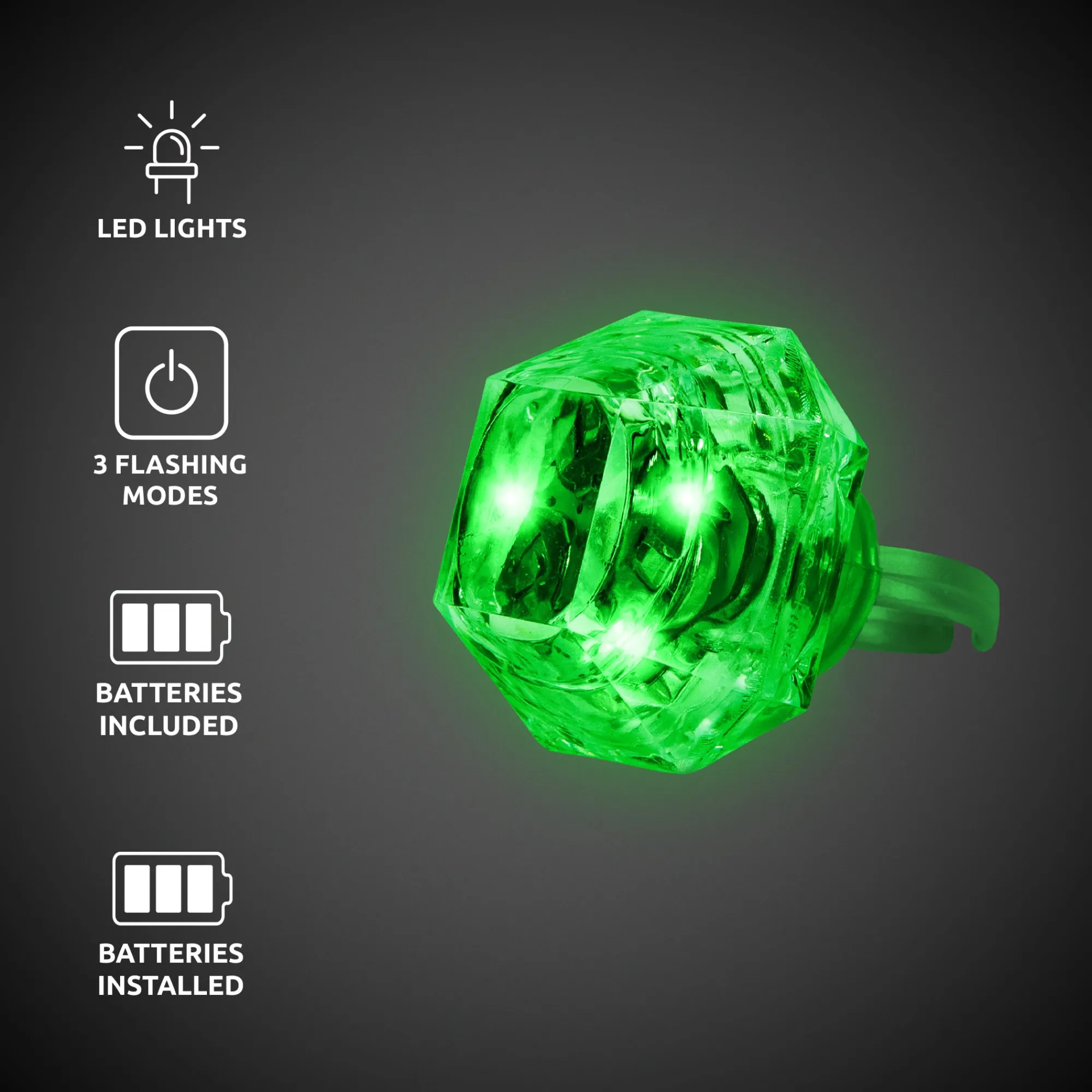 Outlet Windy City Novelties LED Diamond Ring Green