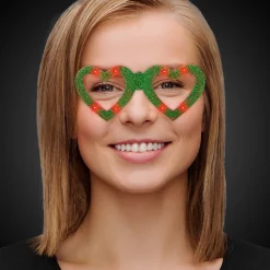 Discount Windy City Novelties LED Heart Glitter Glasses Green