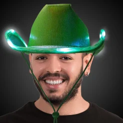 Hot Windy City Novelties LED Green Iridescent Cowboy Hat