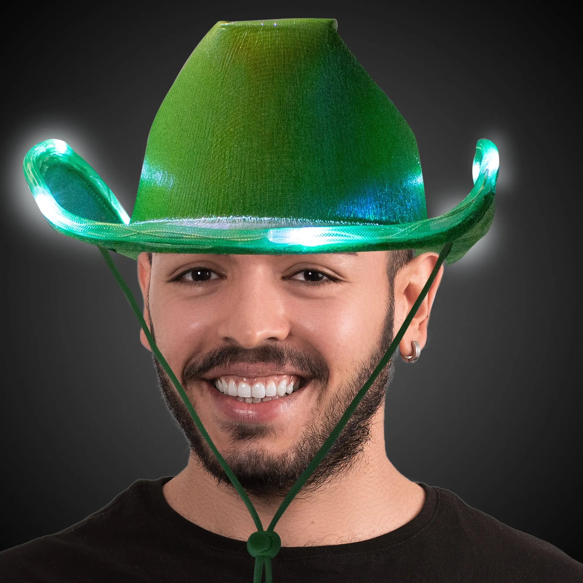 Hot Windy City Novelties LED Green Iridescent Cowboy Hat