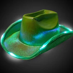 Hot Windy City Novelties LED Green Iridescent Cowboy Hat