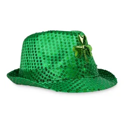 New Windy City Novelties LED Green Shamrock Sequin Fedora Hat