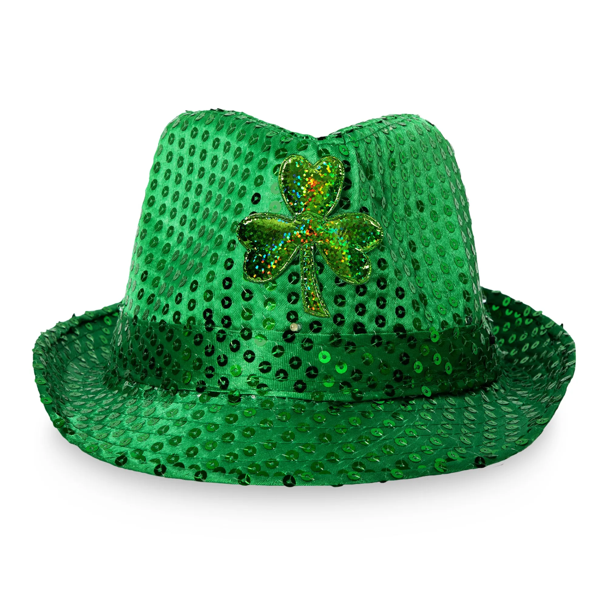 Best Windy City Novelties LED Green Shamrock Sequin Fedora Hats