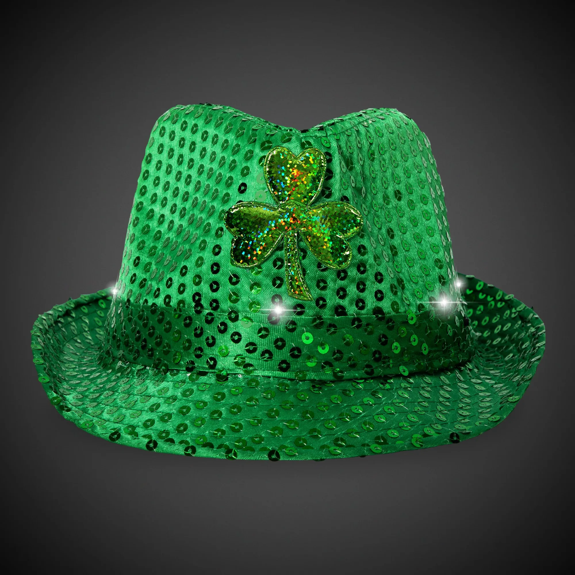 Best Windy City Novelties LED Green Shamrock Sequin Fedora Hats