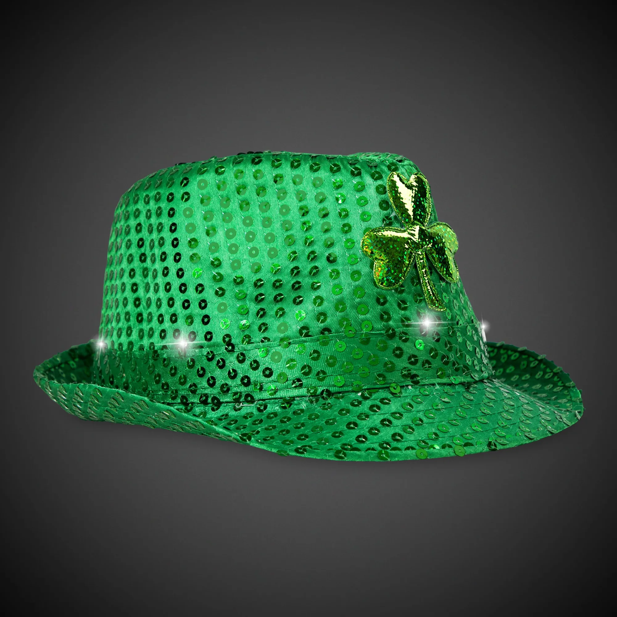 Best Windy City Novelties LED Green Shamrock Sequin Fedora Hats