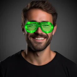 Discount Windy City Novelties LED Slotted Glasses Green