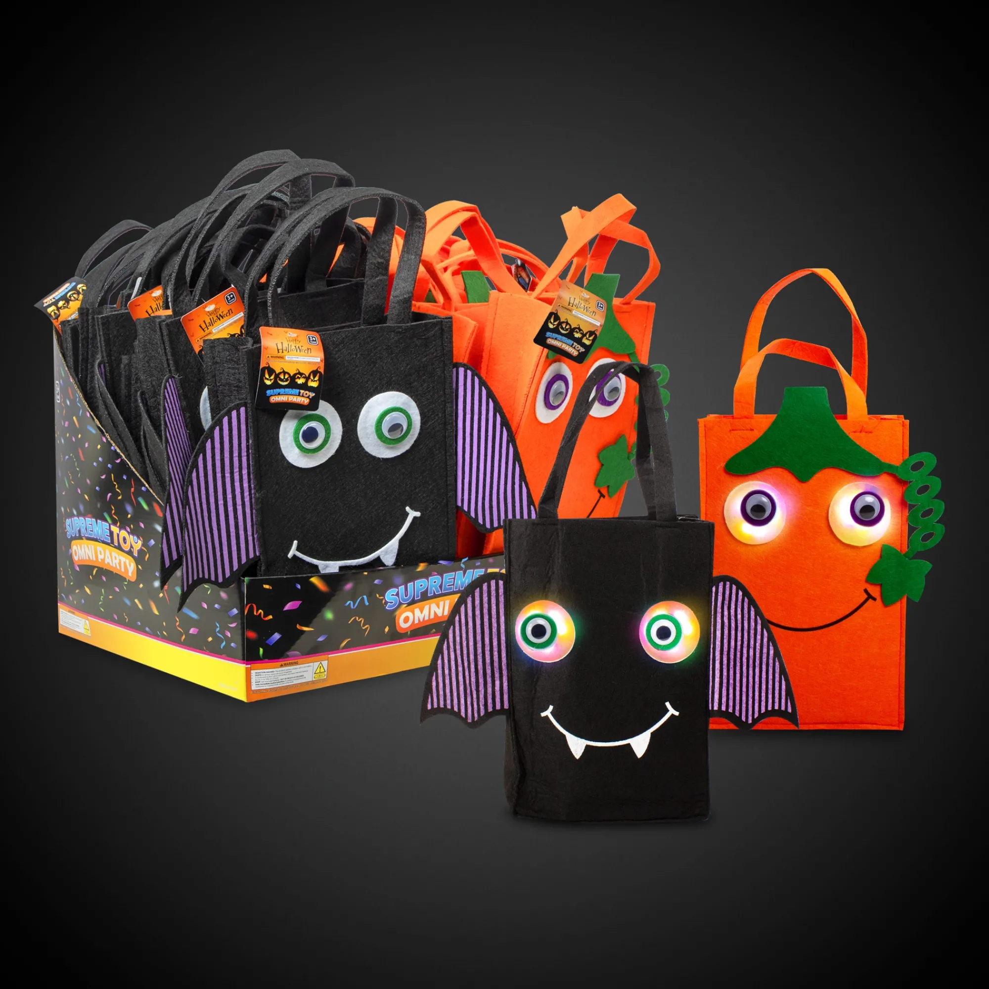 Hot Windy City Novelties LED Halloween Bags Retail Counter Display