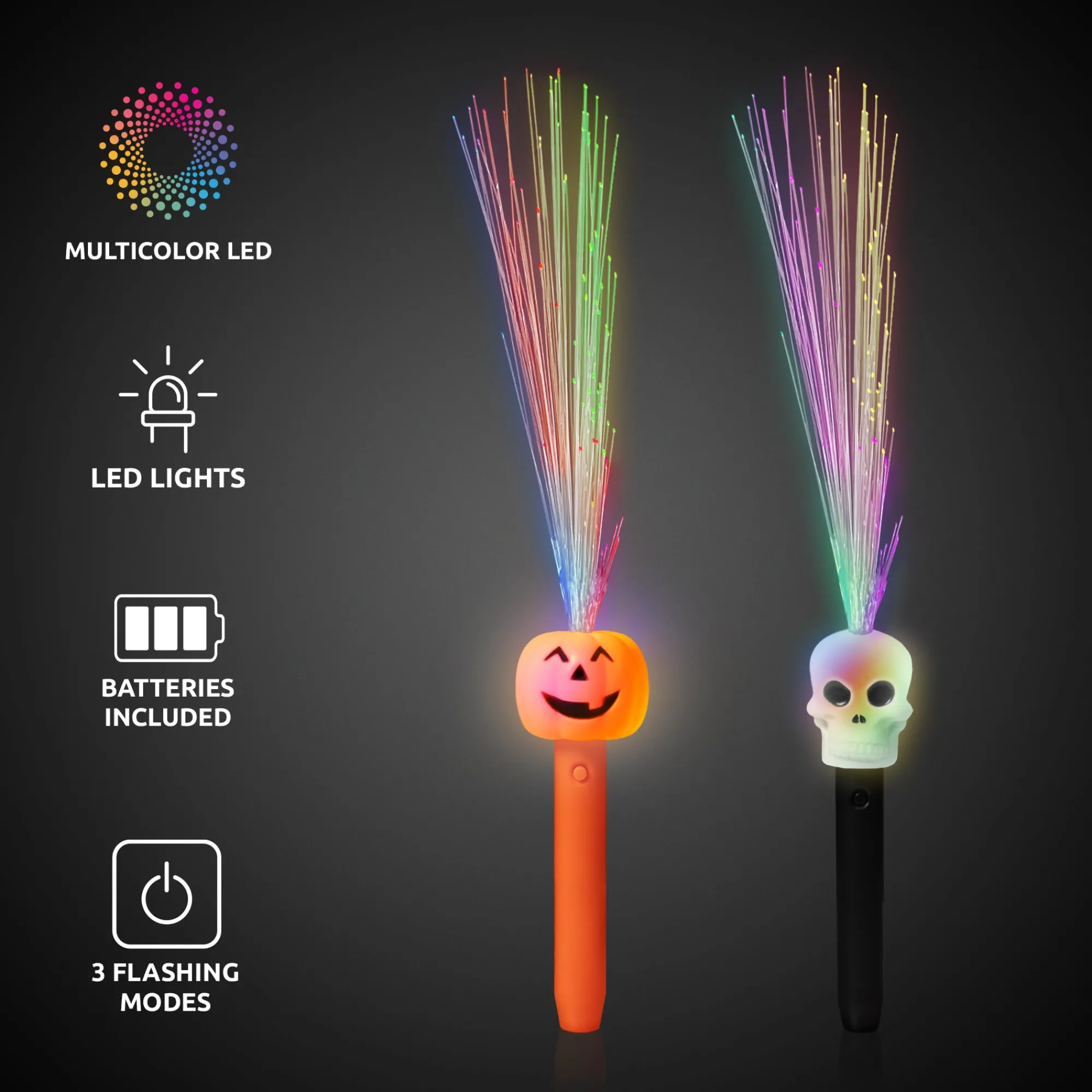Windy City Novelties LED Halloween Fiber Optic Wands Retail Counter Display