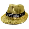 Windy City Novelties LED Happy New Year Gold Fedora