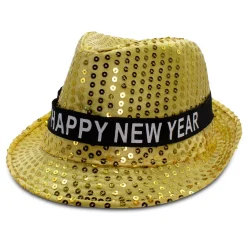Windy City Novelties LED Happy New Year Gold Fedora
