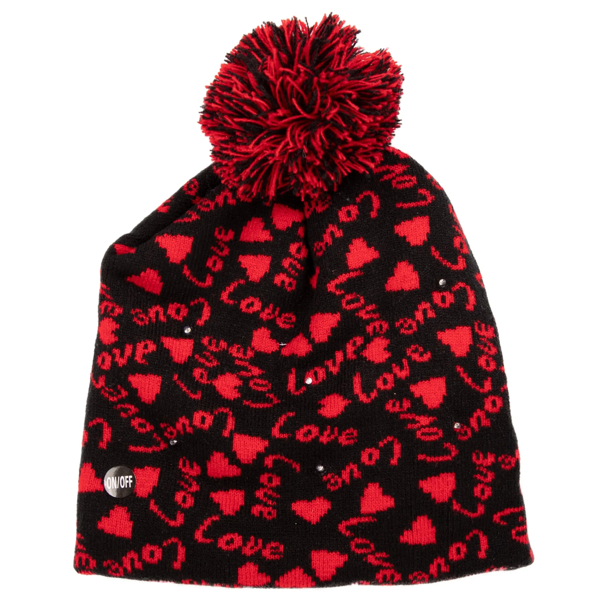 New Windy City Novelties LED Hearts Knit Beanie