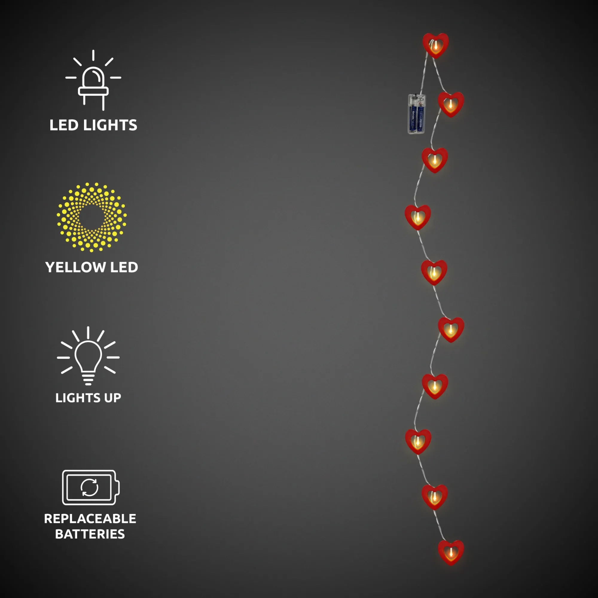 Discount Windy City Novelties LED Heart String Lights Retail Display