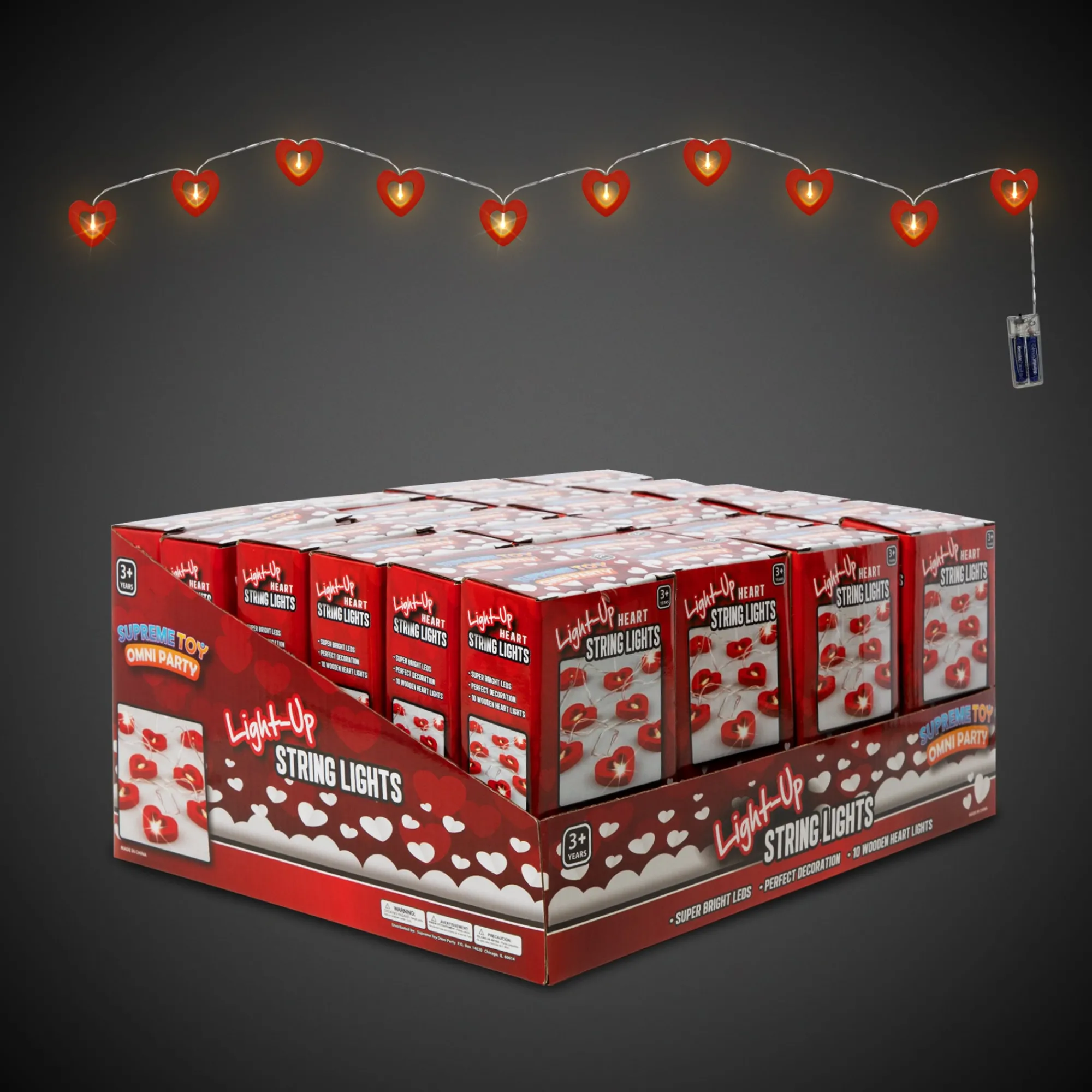Discount Windy City Novelties LED Heart String Lights Retail Display