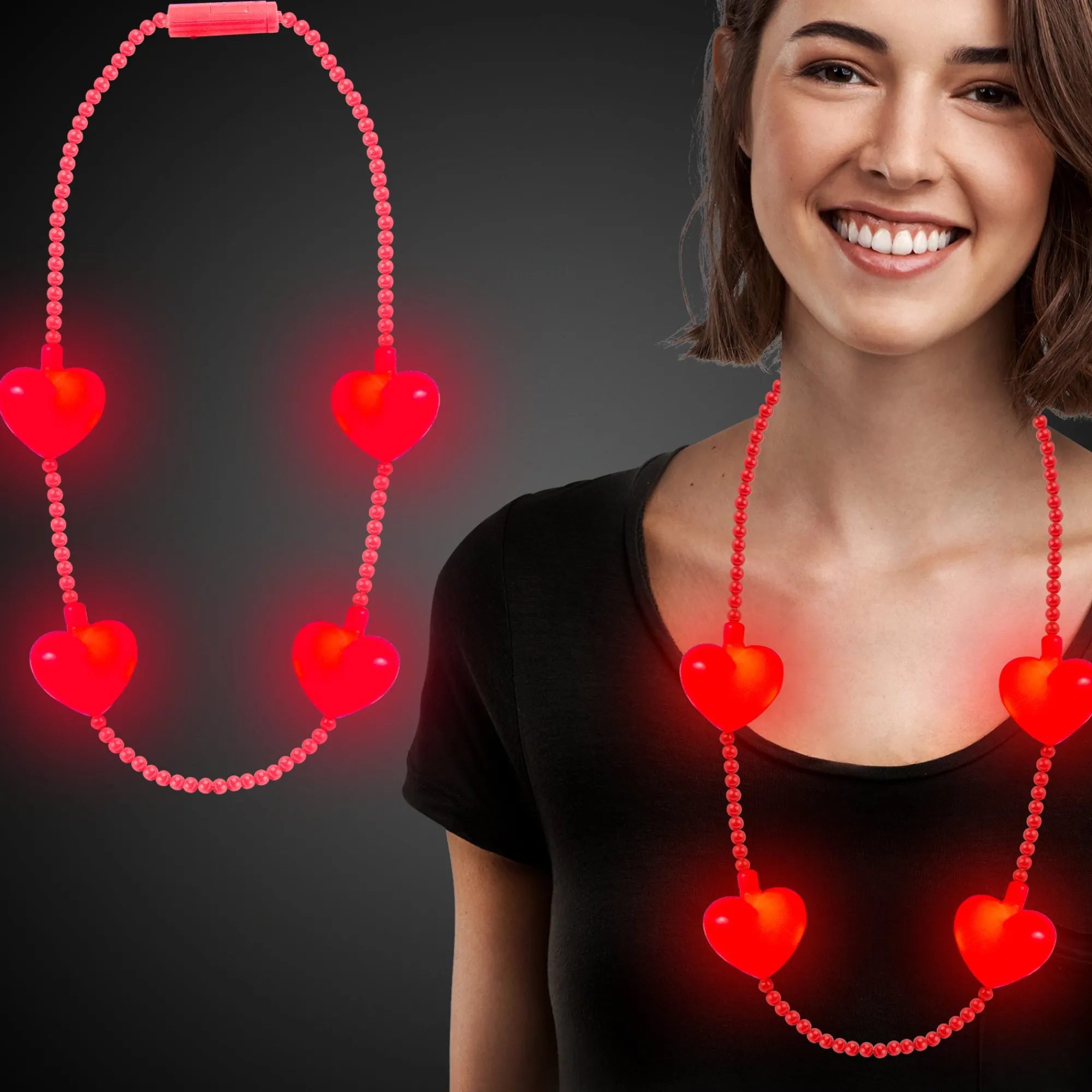 Sale Windy City Novelties LED Jumbo Heart Bead Necklaces