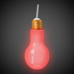 Online Windy City Novelties LED Light Bulb Cup with Lid & Straw
