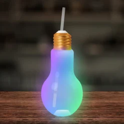 Online Windy City Novelties LED Light Bulb Cup with Lid & Straw
