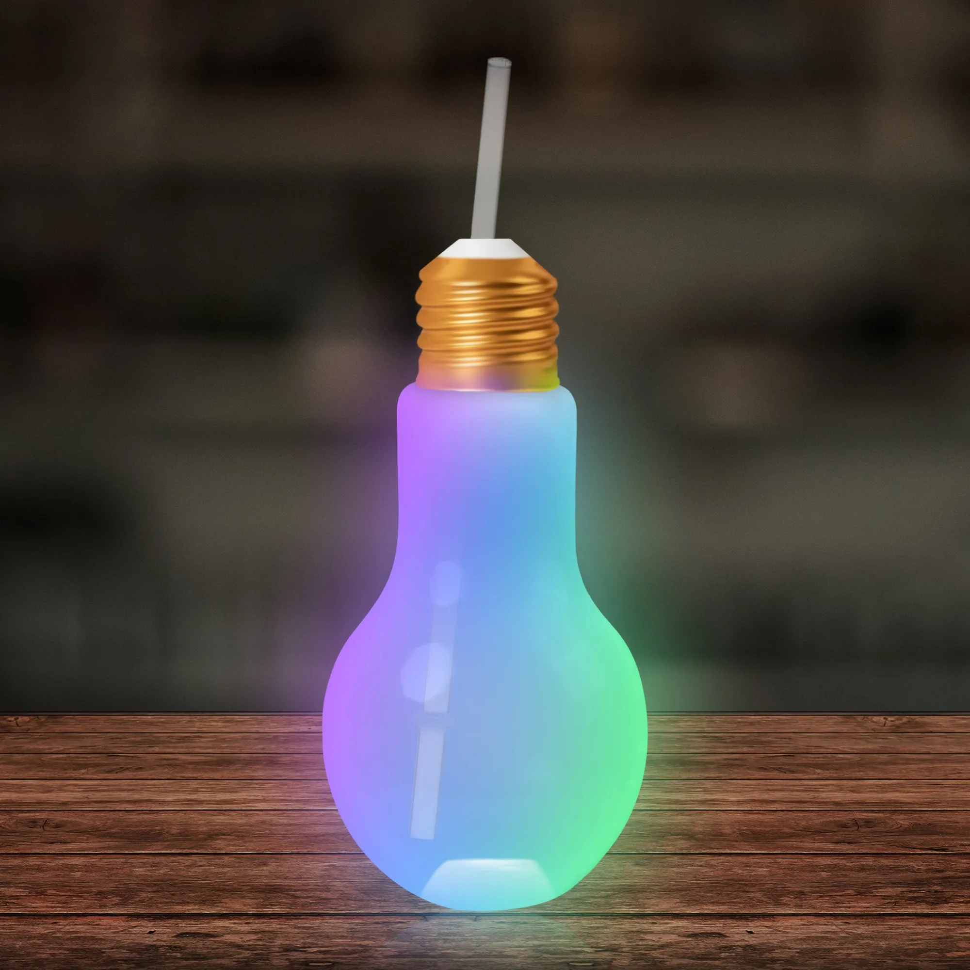 Online Windy City Novelties LED Light Bulb Cup with Lid & Straw