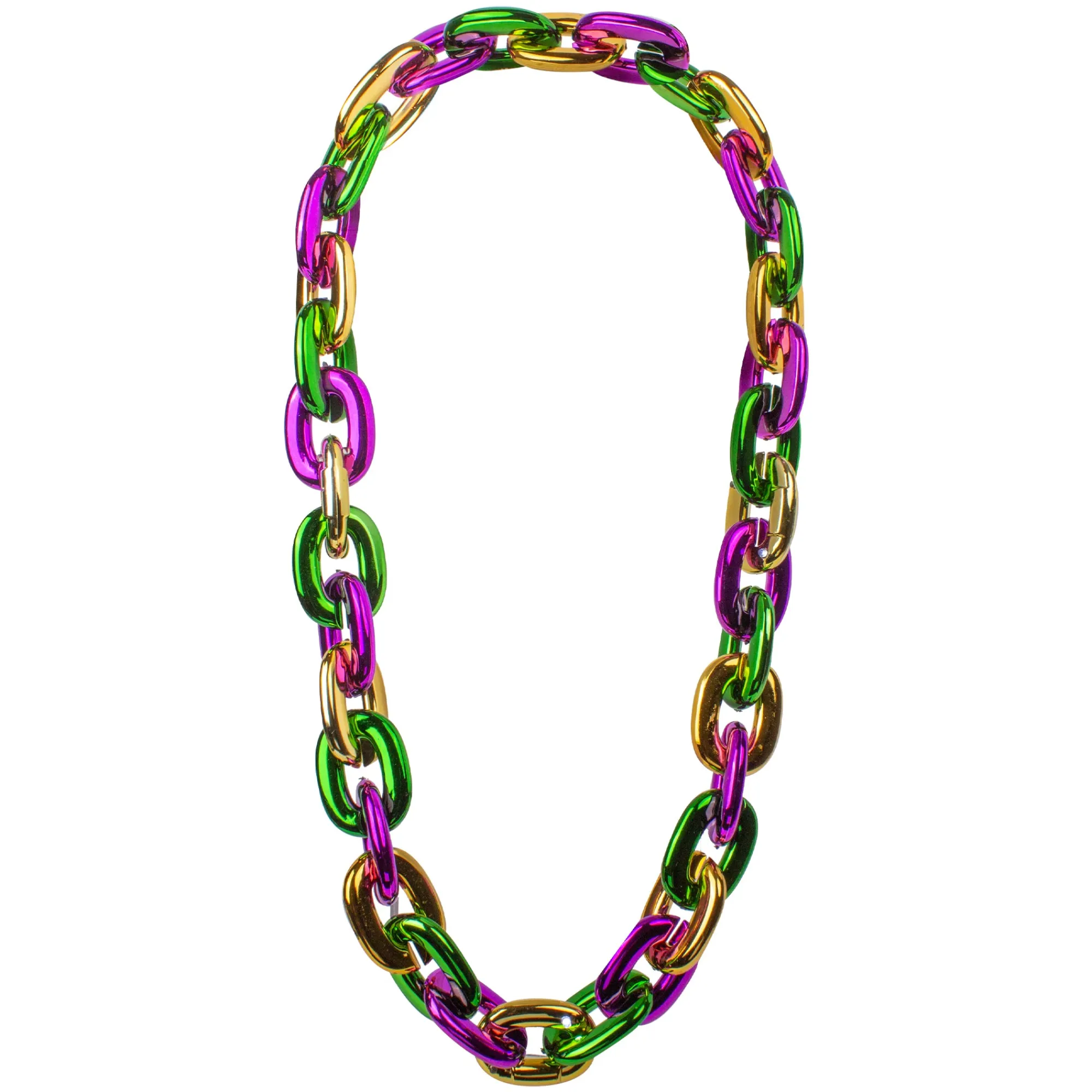Clearance Windy City Novelties LED Mardi Gras Chain Link Necklace Green/Purple