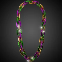 Clearance Windy City Novelties LED Mardi Gras Chain Link Necklace Green/Purple