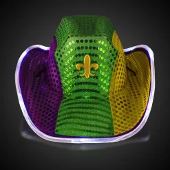 Discount Windy City Novelties LED Mardi Gras Sequin Cowboy Hat