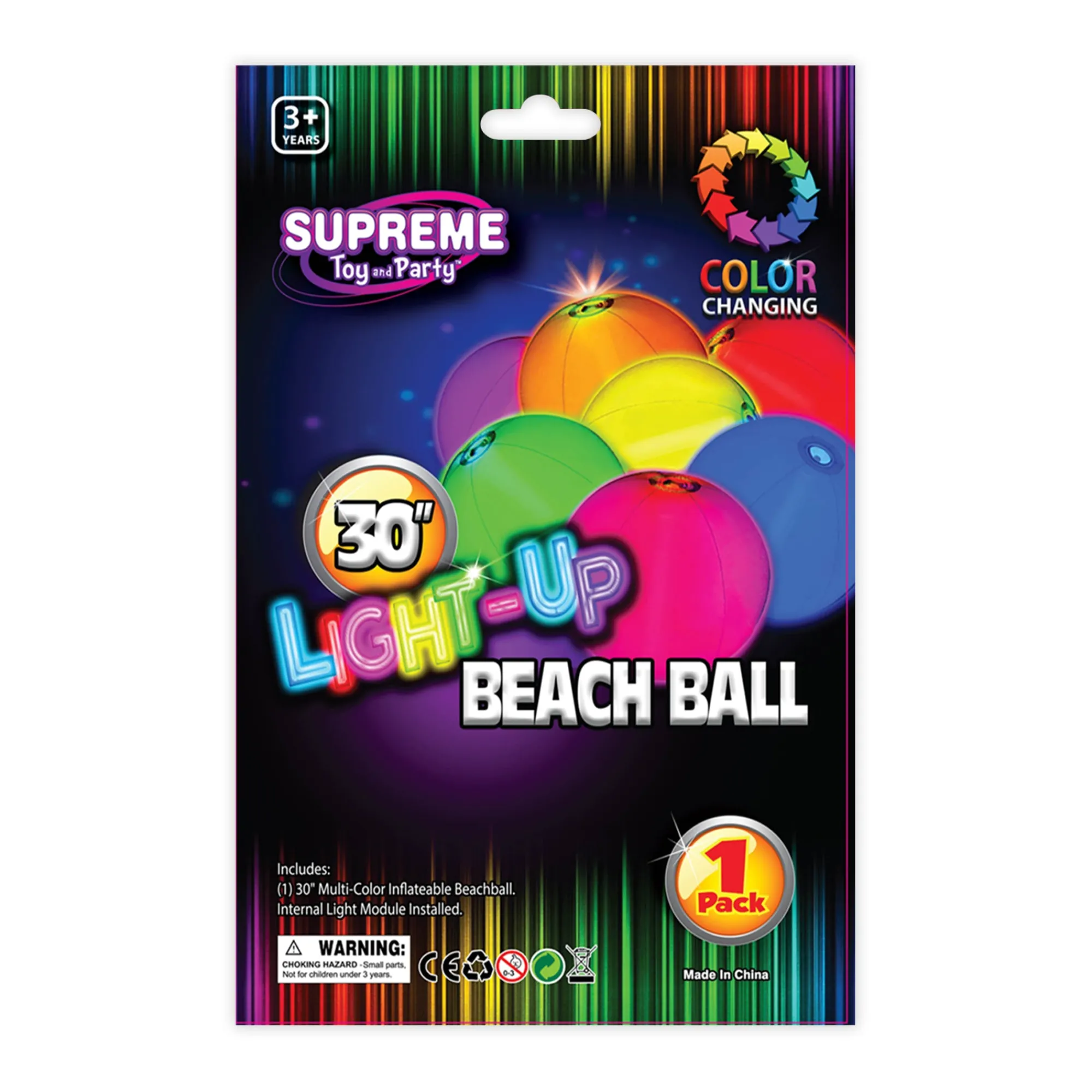 New Windy City Novelties LED 30" Multi-Color Beach Ball