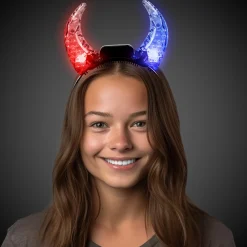 Outlet Windy City Novelties LED Multi-Color Crystal Devil Horns Headband